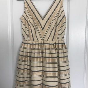 J Crew gold striped dress in Size 4